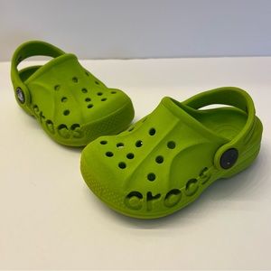 Crocs Toddler Kids Baya Volt Green Slip On Closed Toe Back Strap Clog Shoe 6